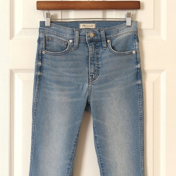 Madewell Classic 10"‎ High Rise Medium Wash Ankle Cropped Skinny Jeans Blue 25 - Picture 2 of 15